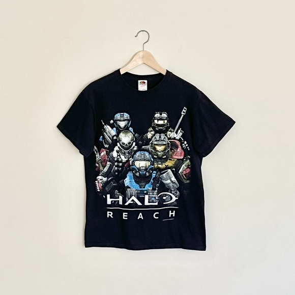 Halo Reach 2010 Group Soldier Graphic Black Video Game T Shirt Adult Medium - Picture 1 of 9